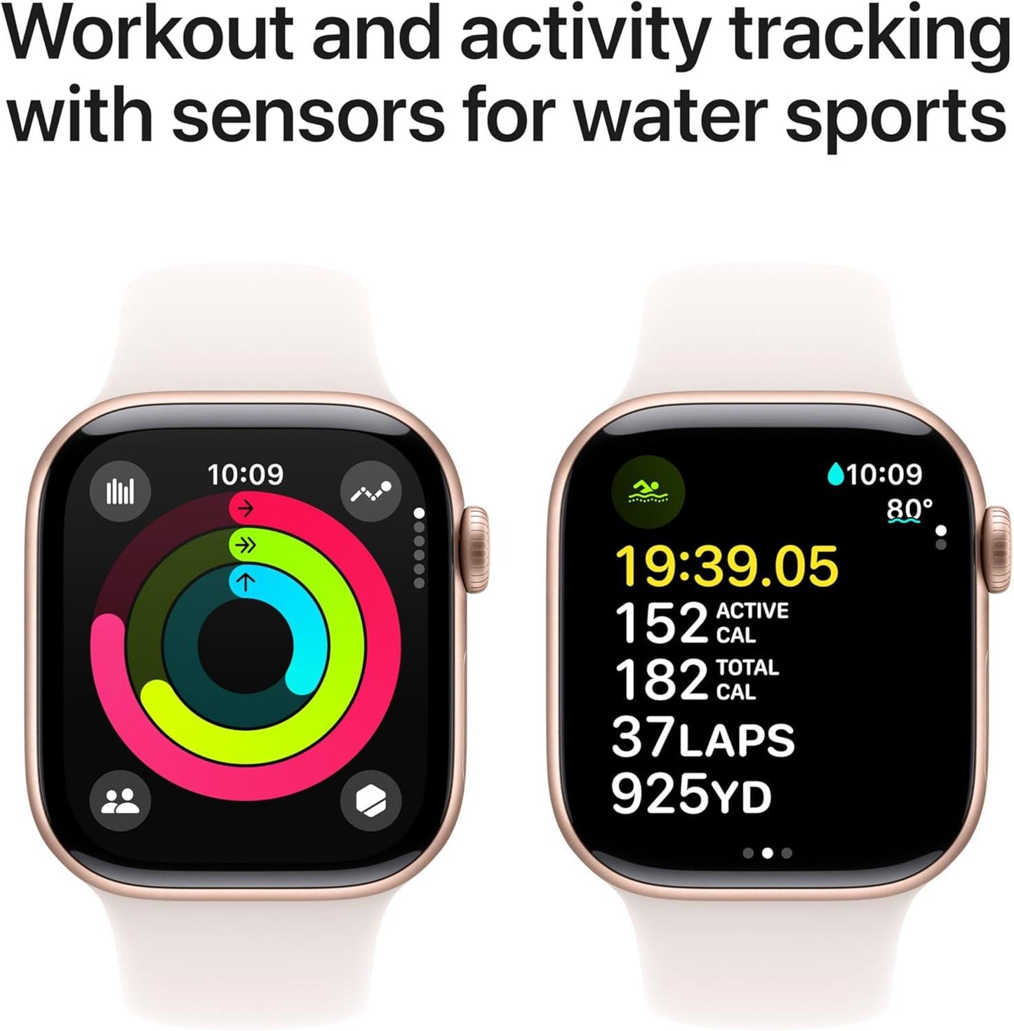 Apple Watch Series 10 GPS 42mm Rose Gold Aluminium Case with Light Blush Sport Band - S/M