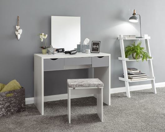 Ella Dressing Table Set- White & Grey