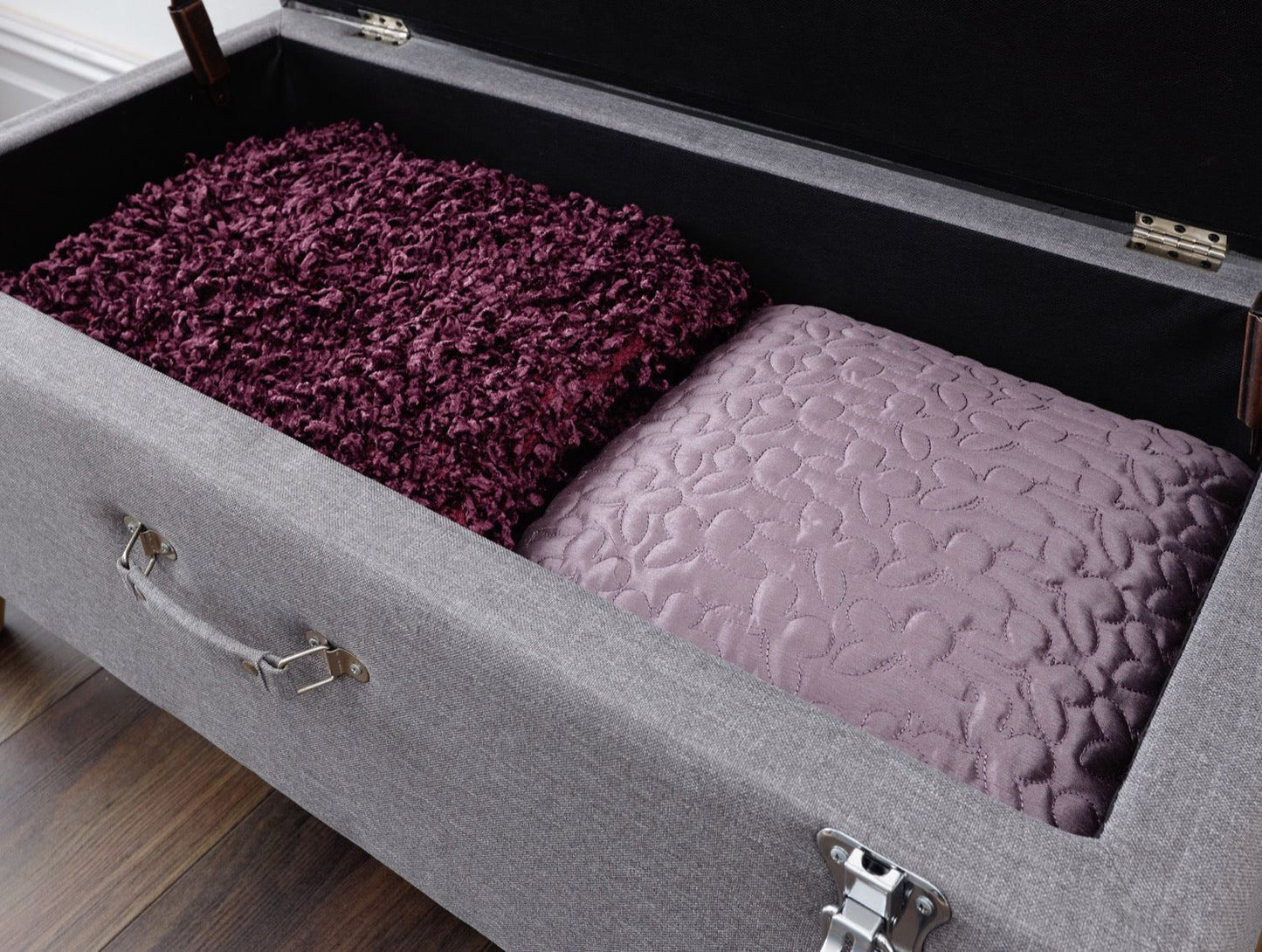 Maisie Large Storage Ottoman-Grey