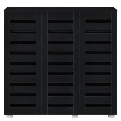 Euston 3 Door Shoe Cabinet - Black