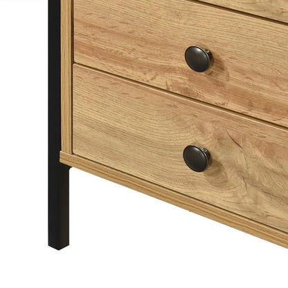 Alva 3 Drawer Bedside - Wotan Oak