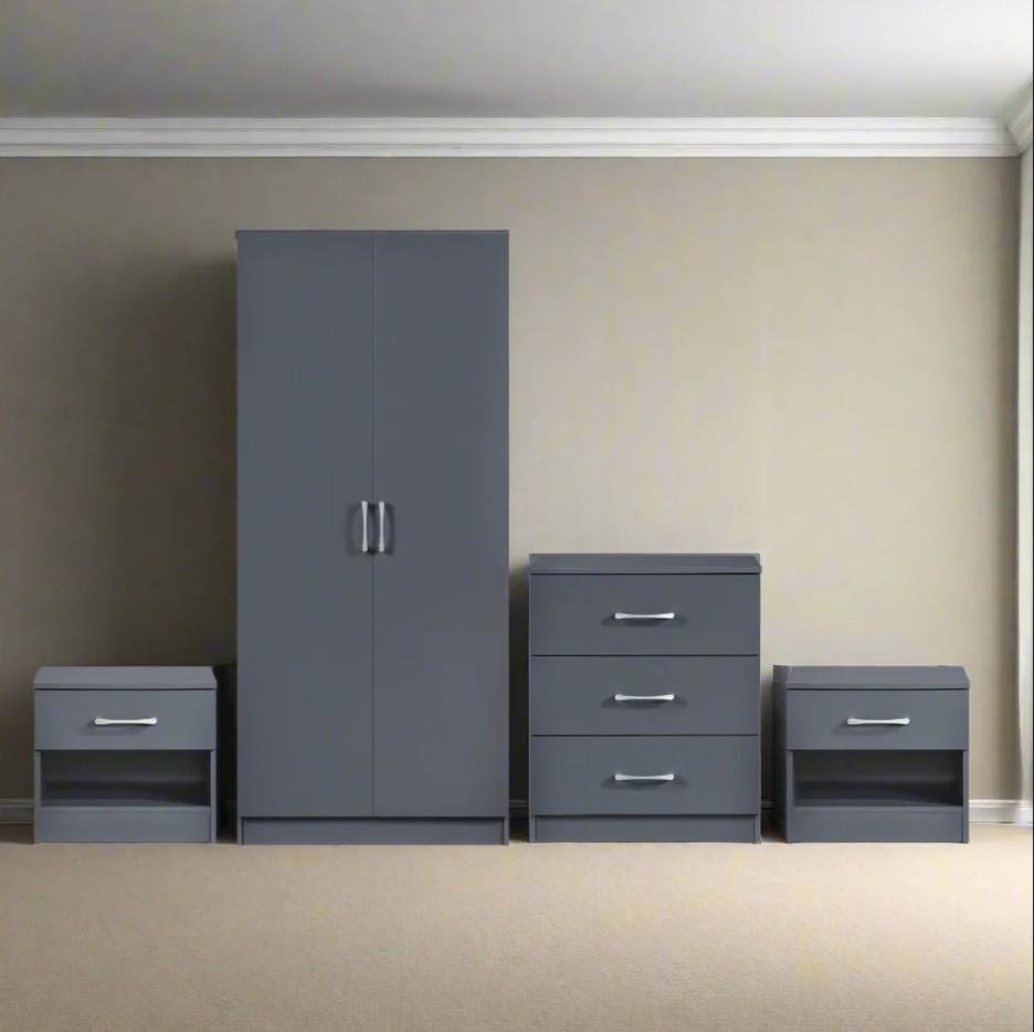 Highbury 4 Piece Bedroom Set - Dark Grey