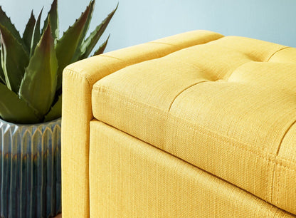 Vanessa Ottoman Bench-Mustard