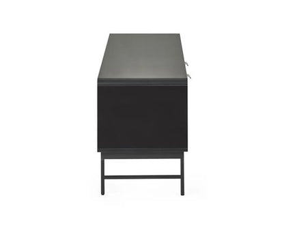 Alvin TV Unit - Black and Natural Brown Wood