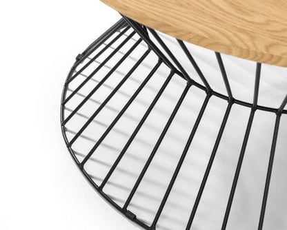 Round Wire Coffee Table - Oak