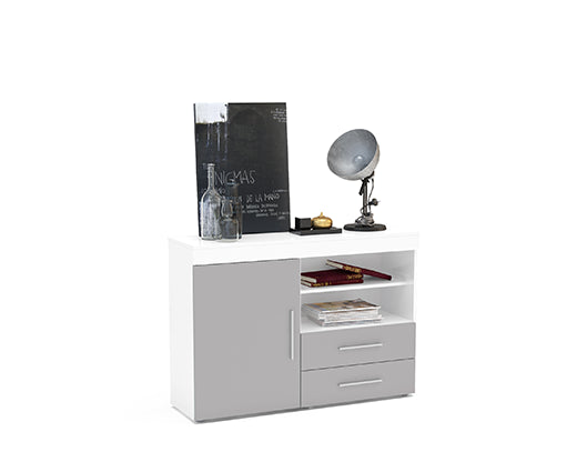 Edgeware 1 Door 2 Drawer Sideboard- White & Grey