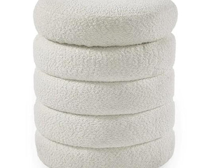 Hailey Ivory Boucle Upholstered 40cm Storage Stool