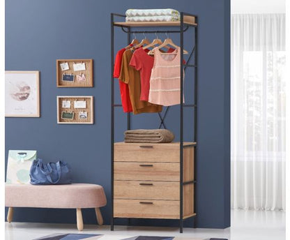 Cohen 4 Drawer Open Wardrobe- Riveria Oak