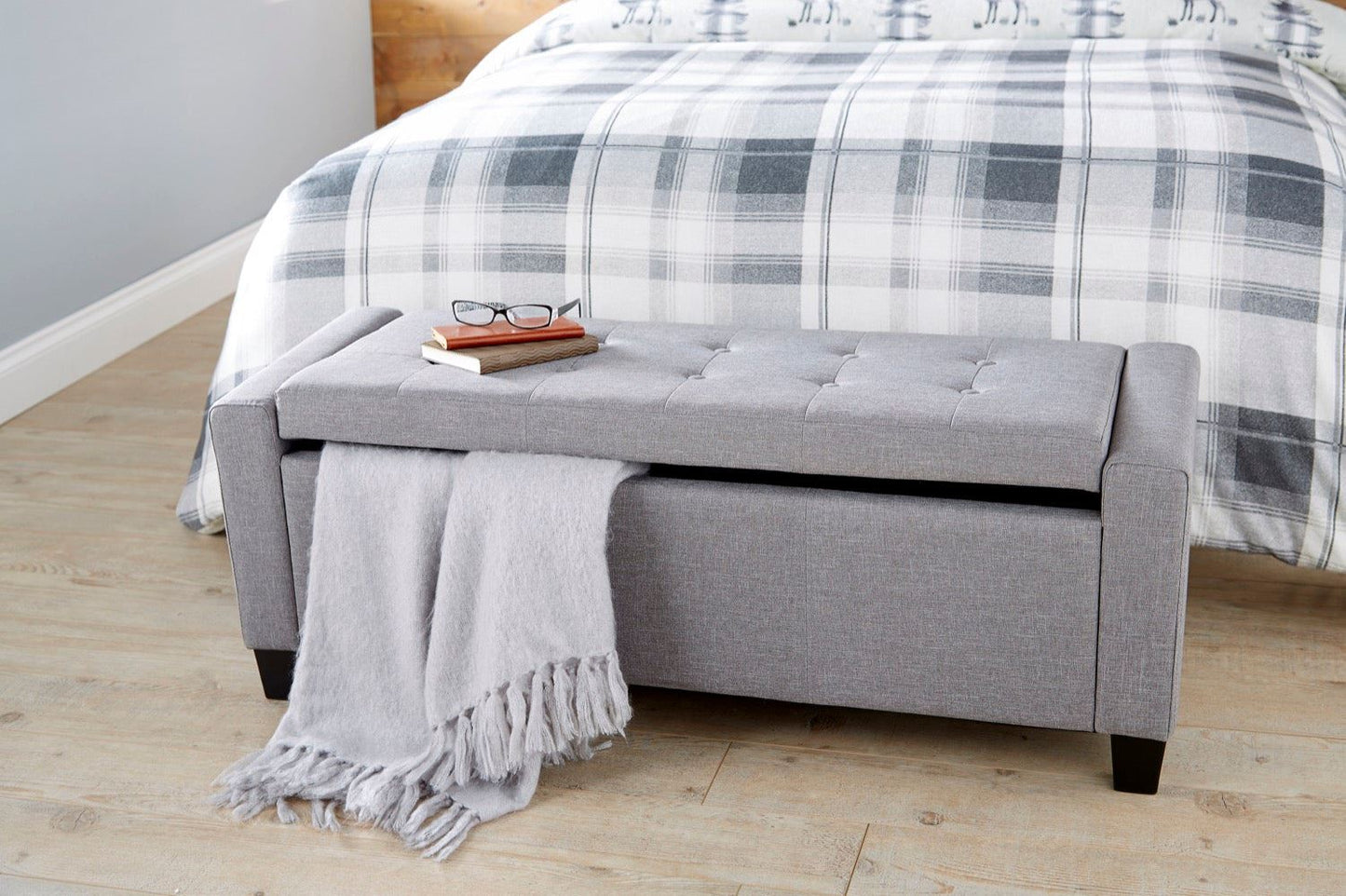 Vanessa Ottoman Bench-Grey
