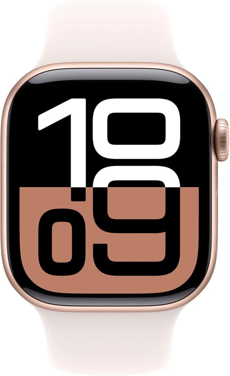 Apple Watch Series 10 GPS 42mm Rose Gold Aluminium Case with Light Blush Sport Band - S/M