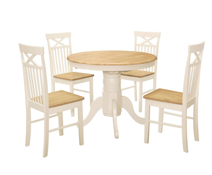 Charlie Round Extending Dining Table & 4 Chairs
