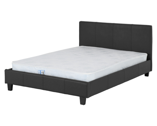 Pearce King Bed - Black Faux Leather