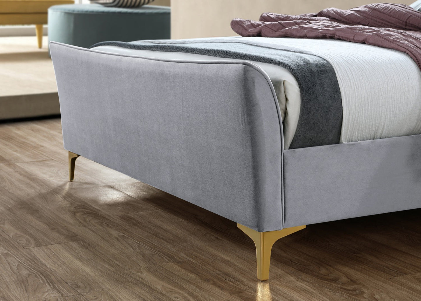 Cora King Bed - Grey