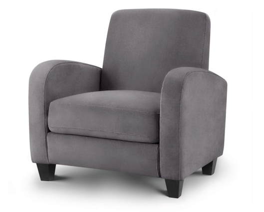 Dusk Grey Chenille Fabric Chair