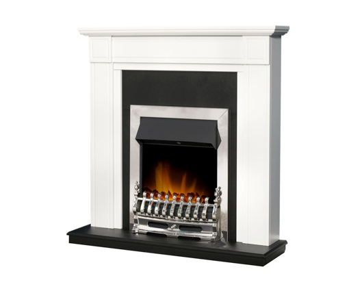 Giovannia Fireplace Suite in Pure White, 39 Inch