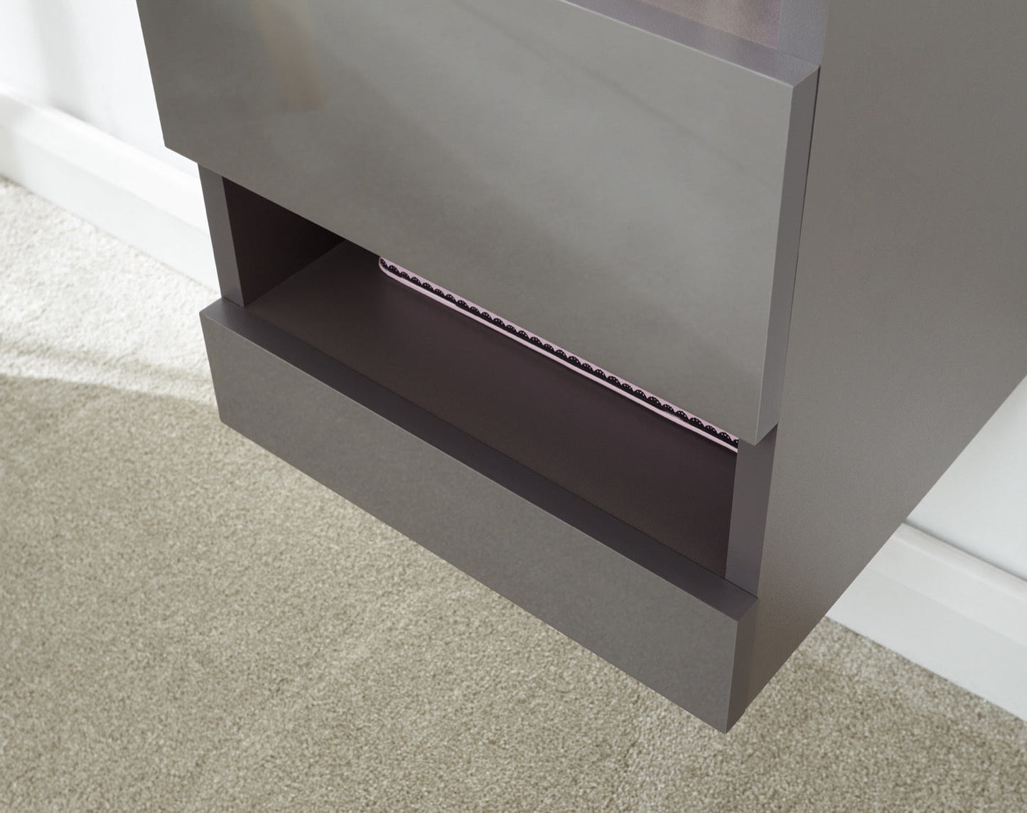 Graze Tall Shelf Unit with LED-Grey