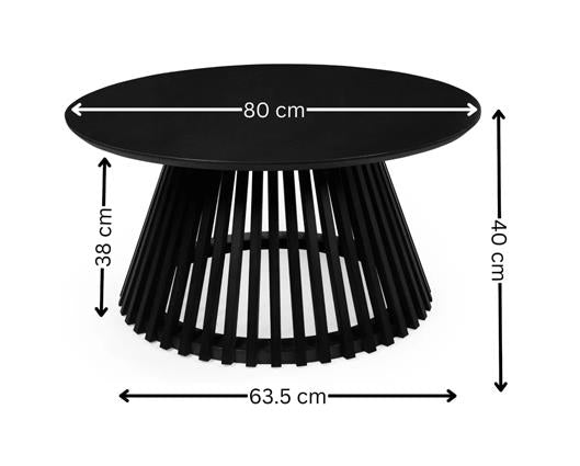 Ollie Round Coffee Table - Black