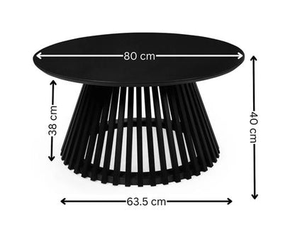 Ollie Round Coffee Table - Black