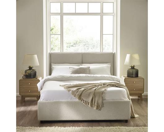 Maddock Ottoman Storage Double Bed - Beige