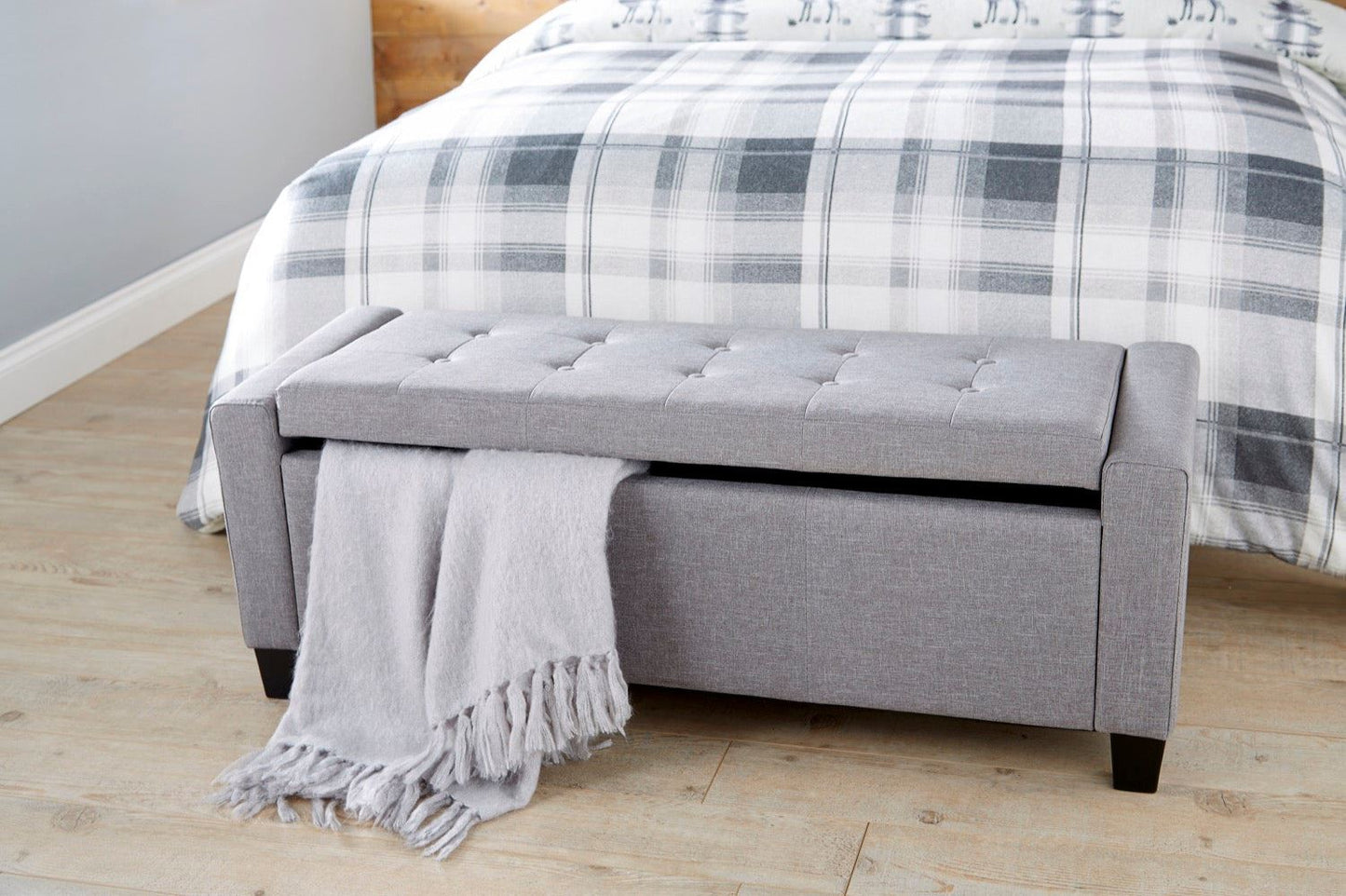 Vanessa Ottoman Bench-Grey