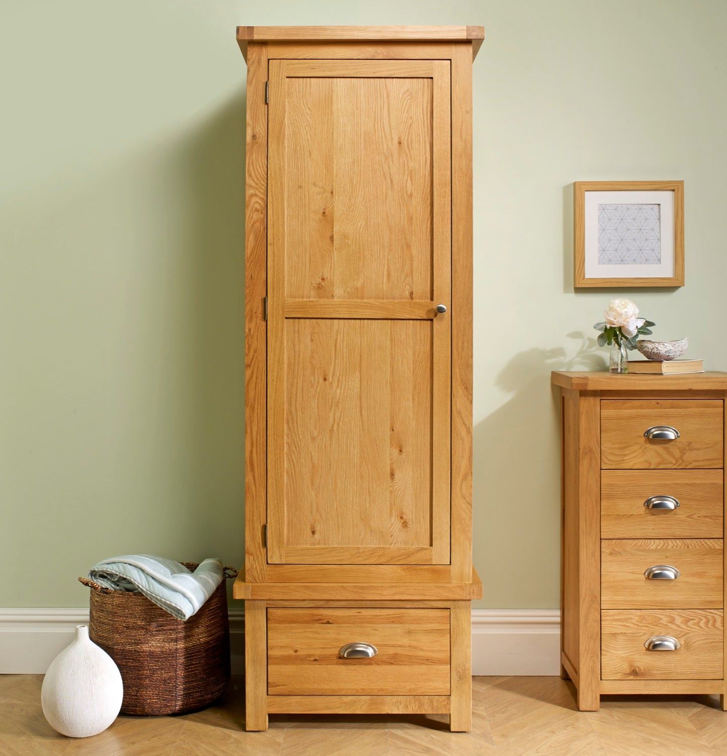 Winona 1 Door 1 Drawer Wardrobe - Oak