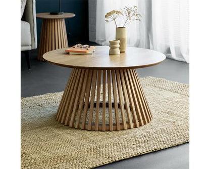 Ollie Round Coffee Table - Natural Oak