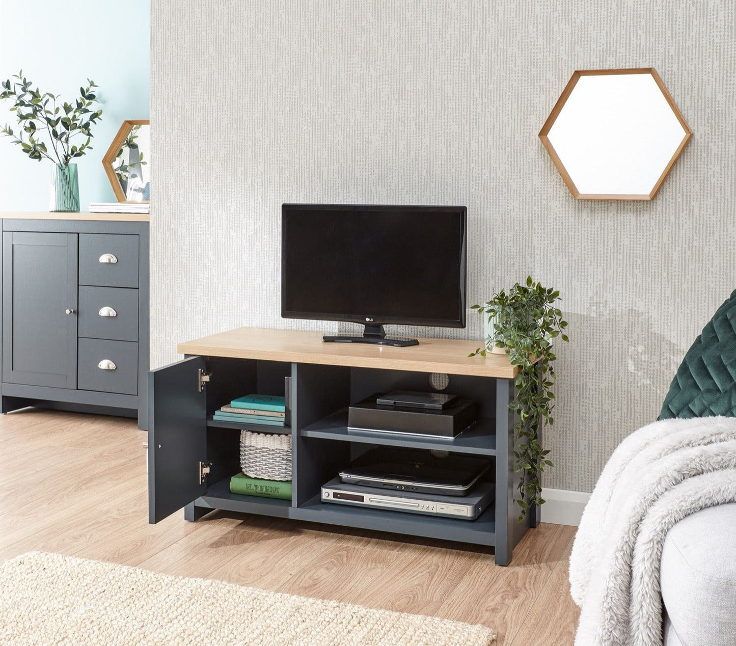 Lachlan Small TV Cabinet-Blue
