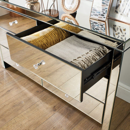 Seville 5 Drawer Narrow Chest - Mirrored