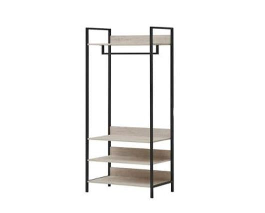 Zulu Open Wardrobe with 4 Shelves-Ash Oak