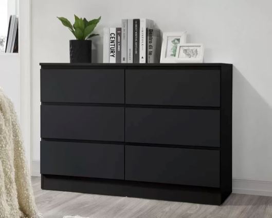 Oakley 6 Drawer Chest- Black