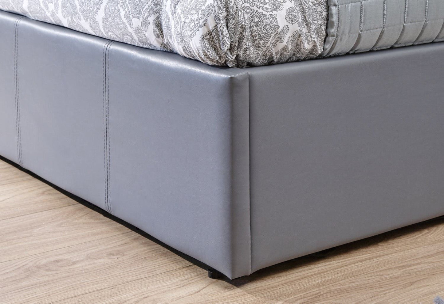 King End Lift Ottoman Bed-Grey