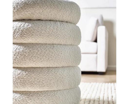 Hailey Ivory Boucle Upholstered 40cm Storage Stool