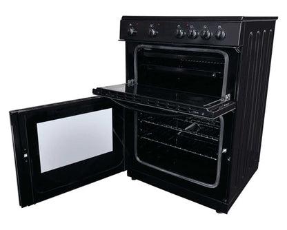 Statesman EDC60B 60cm Double Electric Oven With Ceramic Hob Black