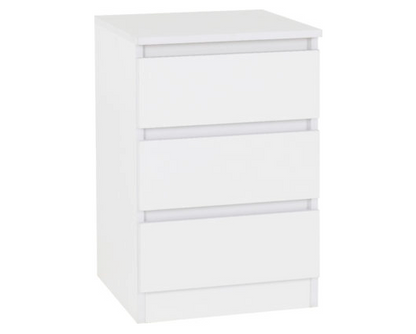 Marcus 3 Drawer Bedside - White