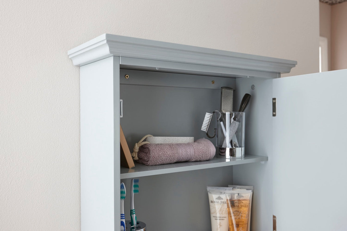 Classic Grey Mirrored Cabinet
