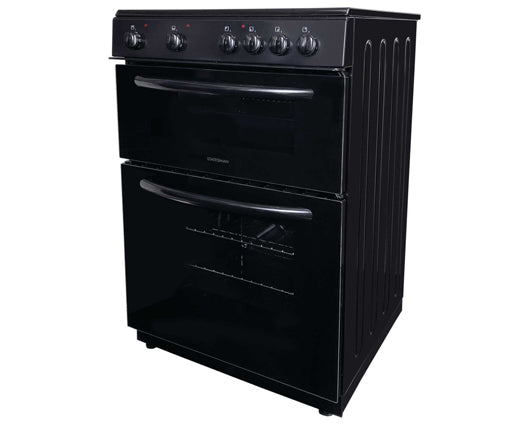 Statesman EDC60B 60cm Double Electric Oven With Ceramic Hob Black