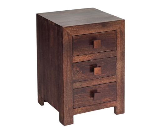 Sapeli 3 Drawer Bedside