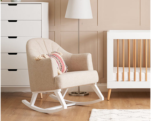 Olivia Round Back Rocking Chair - Oatmeal
