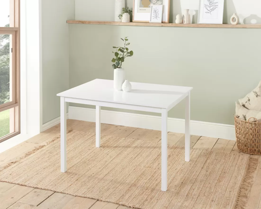 Carter Dining Table & 4 Ladder Chairs- White