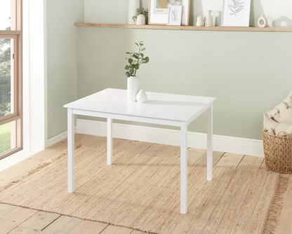 Carter Dining Table & 4 Ladder Chairs- White