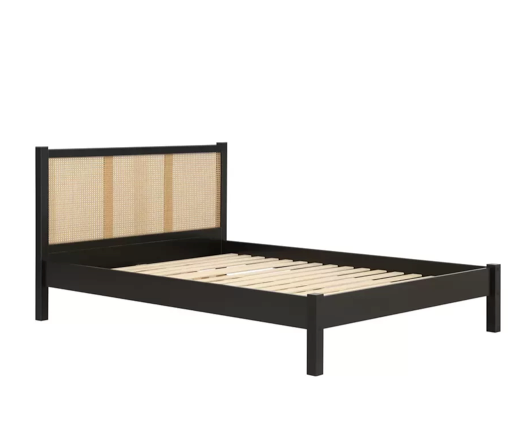 Croxley Double Rattan Bed - Black