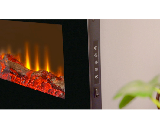 Shelby WM-9331 Electric Wall Mounted Fire with Remote in Black, 42 Inch