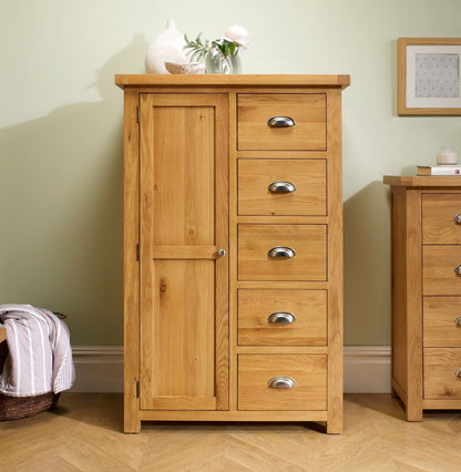 Winona 1 Door 5 Drawer Wardrobe - Oak