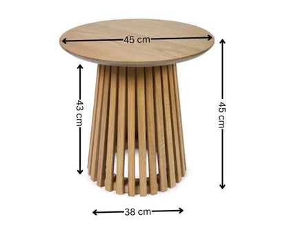 Ollie Slatted Lamp table - Natural Oak