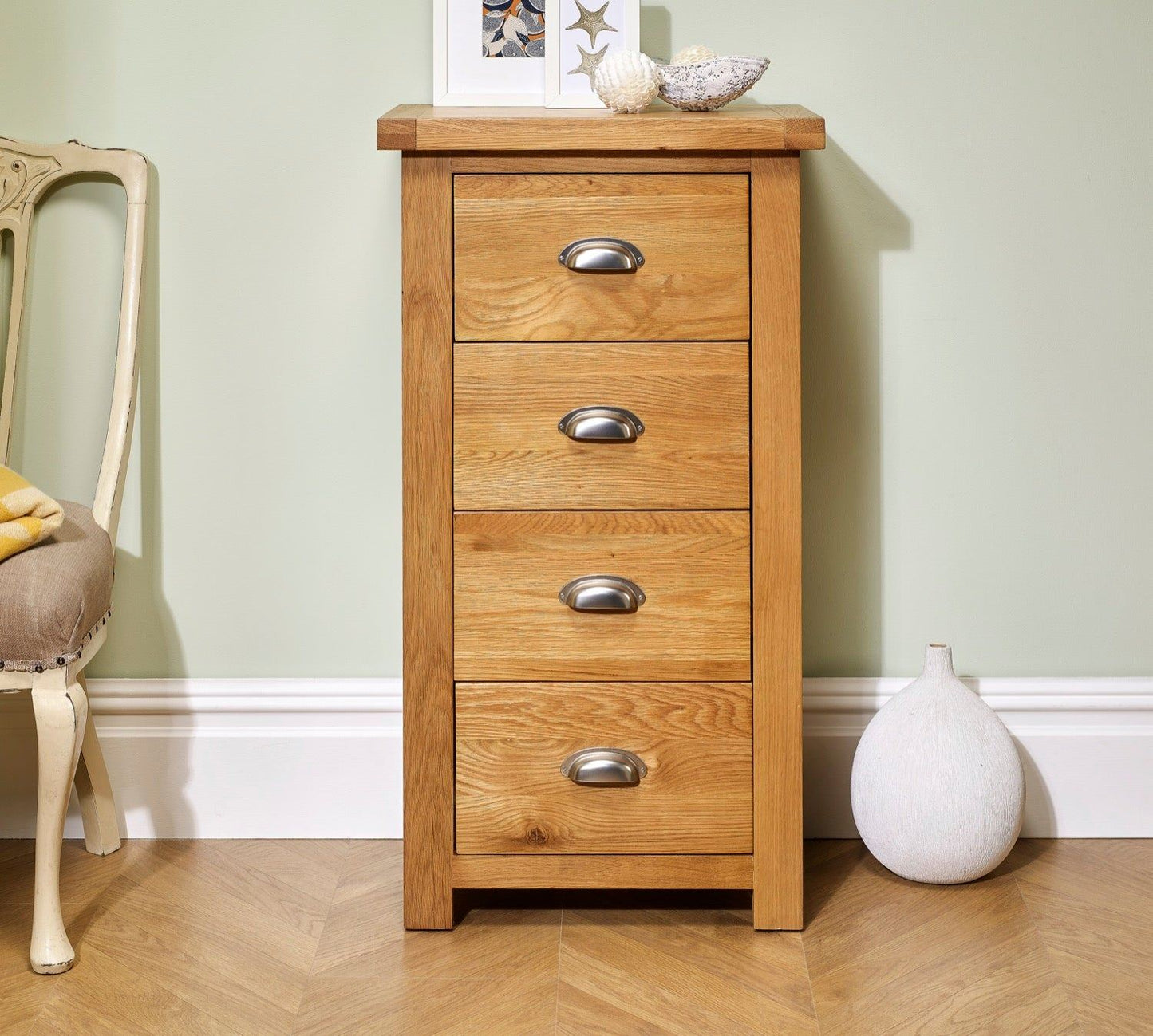 Winona 4 Drawer Narrow Chest - Oak
