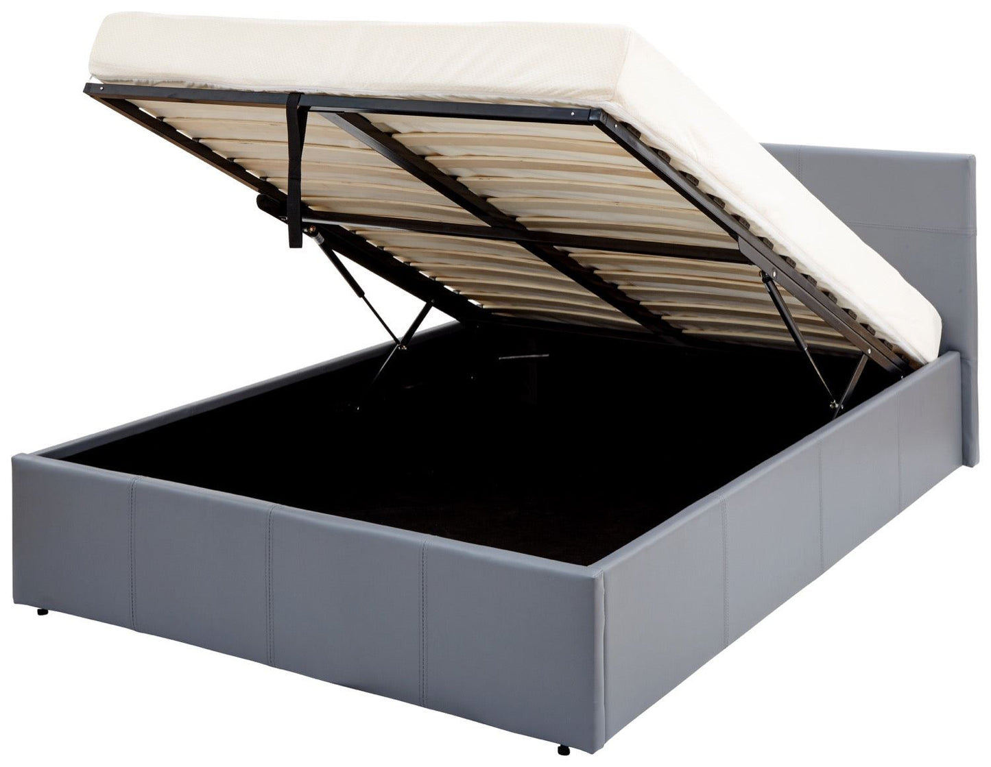 King End Lift Ottoman Bed-Grey