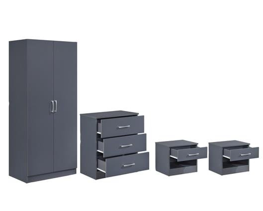 Highbury 4 Piece Bedroom Set - Dark Grey