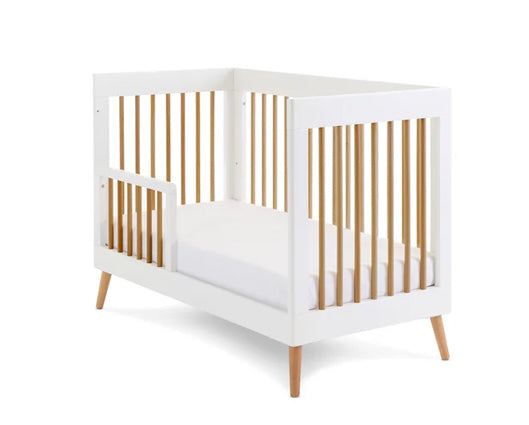 Maura Mini Cot Bed - White with Natural