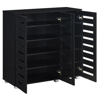 Euston 3 Door Shoe Cabinet - Black