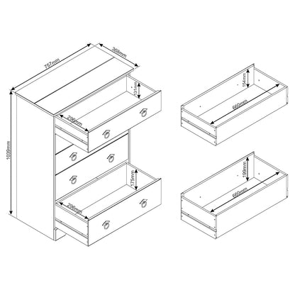 Corona Classic 5 drawer chest of drawers